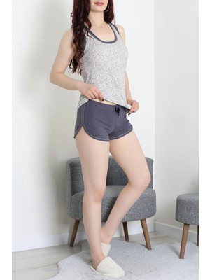 Modi Şortlu Pijama Takımı Pudragri - 52357.2161.