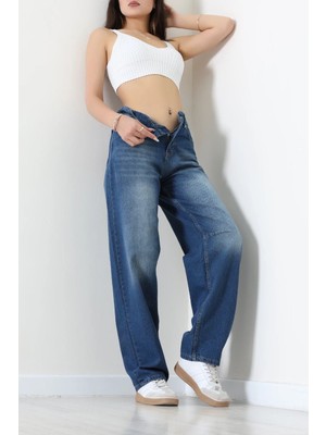 Modi Tokalı Baggy Kot Pantolon Mavi - 31159.2059.