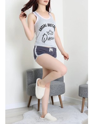 Modi Şortlu Pijama Takımı Grisiyah - 53504.2161.