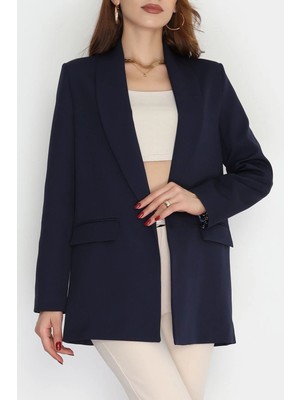 Modi Leopar Astarlı Blazer Ceket Lacivert - 51500.1909.