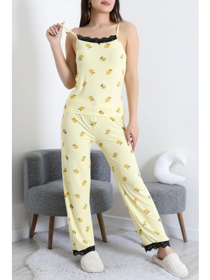 Modi Milan Ip Askılı Pijama Takımı Sarılimon - 320.1287.