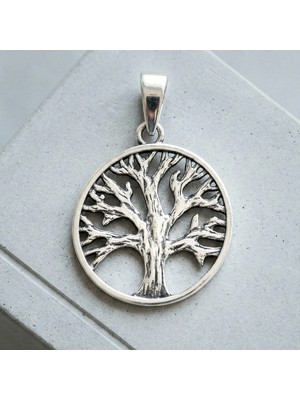 Ebrar Silver Gümüş Yaşam Ağacı Kolye Ucu 925 Ayar Gümüş Hayat Ağacı Figürlü Unisex Taşsız Kolye Ucu