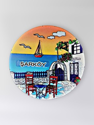 Mundy Şarköy Polyester Kabartmalı Magnet Çap:6,5cm Dekoratif Hediyelik Buzdolabı Süsü (KOD:1346)