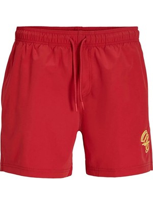 Jack & Jones Kırmızı Erkek Logo Baskılı Şort