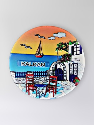 Mundy Kalkan Polyester Kabartmalı Magnet Çap:6,5cm Dekoratif Hediyelik Buzdolabı Süsü (KOD:1348)