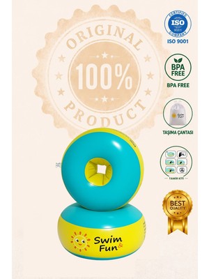 Swim & Fun En Rahat En Güvenilir Çocuk Yüzme kolluğu / Extra Güvenlikli İçi Su geçirmez Süngerli /  Bebek Yüzme Kolluğu  / Tamir Seti Ve Çantası / Deniz Kolluk / Havuz Kolluk