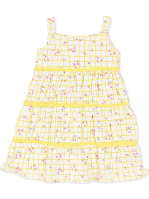 Hellobaby Kız Bebek Elbise Çiçek Baskılı Modelli Yaka Ip Askılı