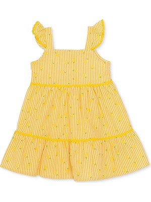Hellobaby Kız Bebek Elbise Meyve Baskılı Modelli Yaka Strappy Reçme