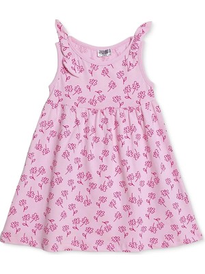 Hellobaby Kız Bebek Elbise Çiçek Baskılı Bisiklet Yaka Strappy