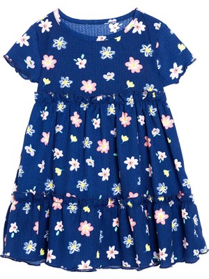 Hellobaby Kız Bebek Elbise Çiçek Baskılı Bisiklet Yaka Atlet