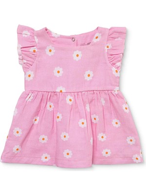 Hellobaby Kız Bebek Elbise Çıtçıtlı Bisiklet Yaka Kısa Kol