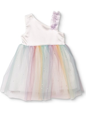 Hellobaby Kız Bebek Abiye Elbise Fermuarlı Modelli Yaka Atlet