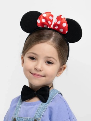 Colezium Minnie Mouse Kostüm Seti Taç Kuyruk Papyon Gösteri Seti