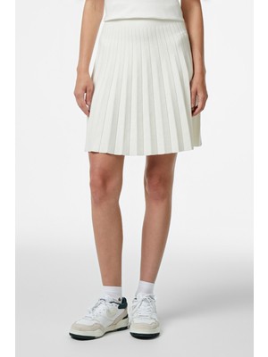 Lacoste Women's Flare Fit Skirt Pileli Kadın Etek Beyaz