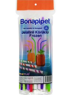Ambalaj Pazarı Bona Jelatinli Körüklü Frozen Pipet Çok Renkli 50'li Adet Parti & Kutlama Malzemeleri