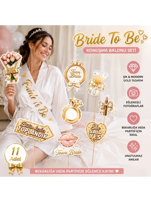 Bkmc Bride To Be Konuşma Balonu Seti 11 Parça | Bekarlığa Veda Parti Fotoğraf Çekim Aksesuarı | Team Bride Photo Booth