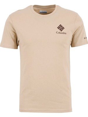 Columbia Csc Stacked Gem Erkek Deve Tüyü Kısa Kollu T-Shirt