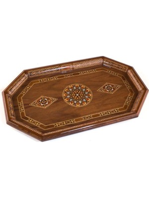 Helena Wood Art Tiryaki Bombe Byk Tepsı  (51X32X3.5 Cm)