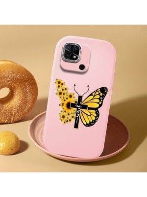 HONTINGA Redmi 10C ile Uyumlu Kılıf Kamera Korumalı Düşüme Önleyici Kamera Koruyucu Pembe Yumuşak Silikon Couple Telefon Kılıfı Kelebek Desenli K4-0439