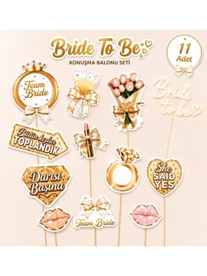 Bkmc Party Bride To Be Konuşma Balonu Seti 11 Parça | Bekarlığa Veda Parti Fotoğraf Çekim Aksesuarı | Team Bride Photo Booth