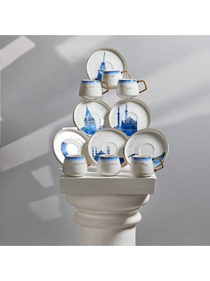 Karaca X İst Collection İstanbul 6 Kişilik Kahve Fincanı Takımı Porselen 100 ml 6 Adet