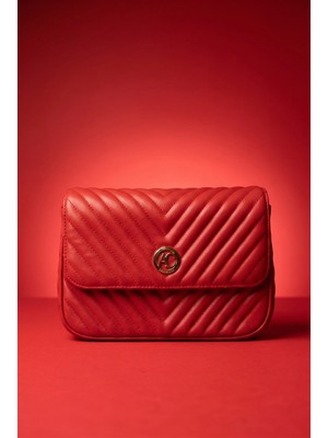 Armine Trend Çıtçıtlı El ve Omuz Çantası Kırmızı 23AC042
