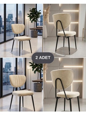 Özcan Mobilya Aksesuar 2 Adet Siyah Metal Ayak Mutfak Salon Sandalyesi Kafe Restoran Sandalyesi Demonte Sandalye