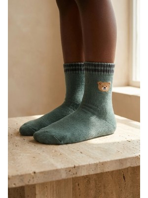 Bony Socks Çocuk Teddy Havlu Soket Çorap Yeşil