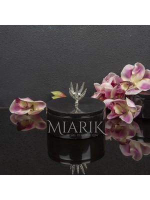 Miarik Design Dekoratif Mermer Pirinç Kulplu Dekoratif Kutu