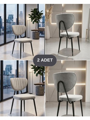 Özcan Mobilya Aksesuar 2 Adet Siyah Metal Ayak Mutfak Salon Sandalyesi Kafe Restoran Sandalyesi Demonte Sandalye