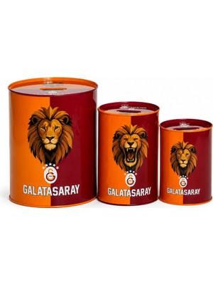 Galatasaray Lisanslı Aslan Baskılı Kumbara Seti - Çocuklar Için 3'lü Taraftar Kumbarası