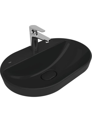 Kale Zero 2.0 60X40 cm Siyah Yarı Gömme Oval Lavabo