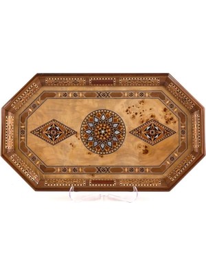 Helena Wood Art Tiryaki Bombe Orta Tepsı (48X28X3 Cm)