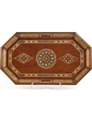 Helena Wood Art Tiryaki Bombe Orta Tepsı (48X28X3 Cm)