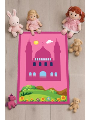 Viva Home Pembe Cami Temalı Kız Çocuk Seccadesi CS05