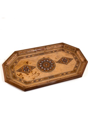 Helena Wood Art Tiryaki Bombe Orta Tepsı (48X28X3 Cm)