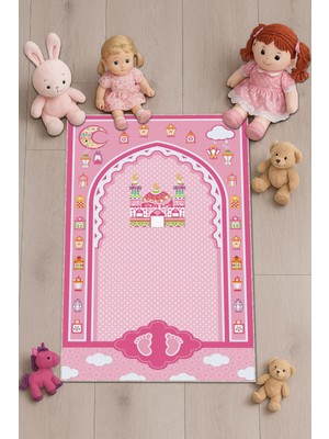 Viva Home Pembe Cami Temalı Kız Çocuk Seccadesi CS34