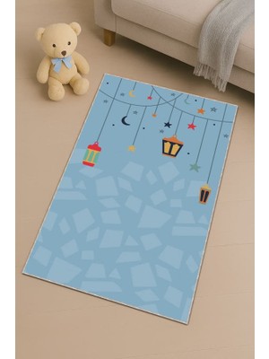 Viva Home Mavi Kandilli Unisex Çocuk Seccadesi CS19