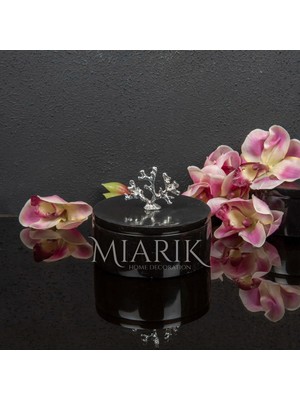 Miarik Design Dekoratif Mermer Pirinç Kulplu Dekoratif Kutu