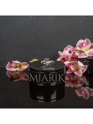 Miarik Design Dekoratif Mermer Pirinç Kulplu Dekoratif Kutu