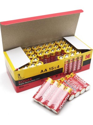 Kodak Aa Kalem Pil Zinc Carbon 60LI Paket