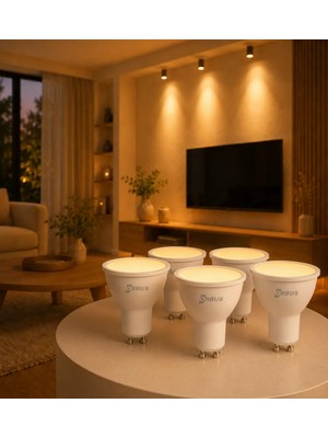 Orbus GU10 LED Spot Çanak Ampul Sarı Işık 5W 3000K 300 Lümen 50x57 mm 5Lİ