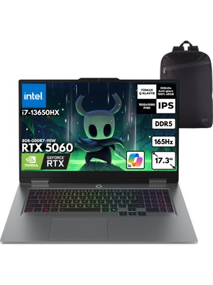 Lenovo Loq 17IRX10 I7-13650HX 16-Gbddr5 1 Tbssd RTX5060 (8GB-GDDR7-115W) 17.3" IPS 165Hz Windows 11 Pro + Qb Sırt Çantası 83JH00CNTRQB16