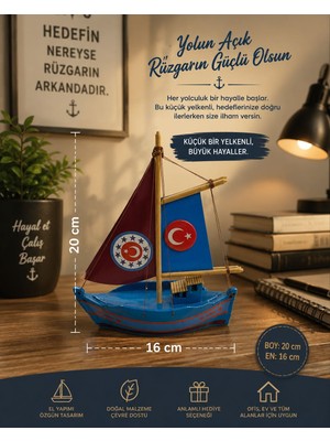 Seymen Bıçakçılık Dekoratif Ahşap Yelkenli Gemi – El Yapımı Masaüstü Dekor | 20 cm x 16 cm