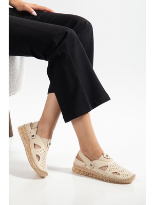 Suins Shoes Suins Sadia Model Hakiki Deri Yumuşak Kadın Günlük Sandalet