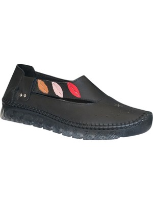 Cex 26Y NBL16 Siyah Kadın Comfort Deri Ayakkabı