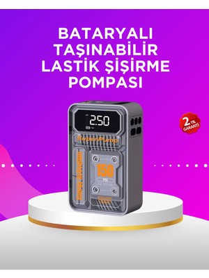 Lims Store Mini Boy Elektrikli Şarjlı Yüksek Basınçlı Lastik Şişirme Pompası