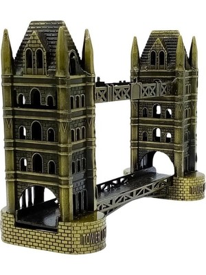 Keyfim Shop Vintage Metal Londra Köprüsü Tower Bridge Antik Bronz 16 cm