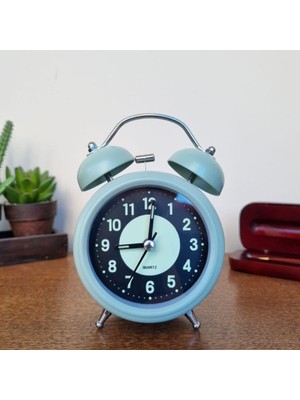 Keyfim Shop Fosforlu ve Işıklı Çalar Saat Ev Ofis Aksesuar Nostaljik Masa Saat