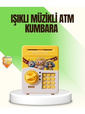 Lims Store Sarı Elektronik Şifreli Atm Görünümlü Çocuk Kumbarası